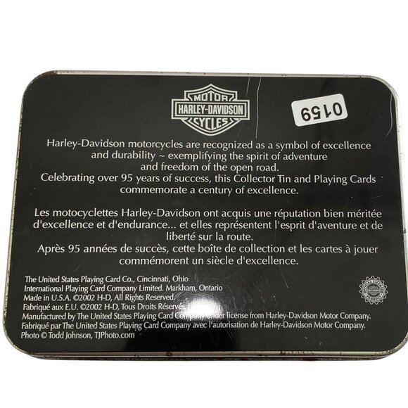 Vtg 2002 Harley Davidson Motorcycle Sealed Double Deck of Playing Cards Tin Case - Picture 2 of 4